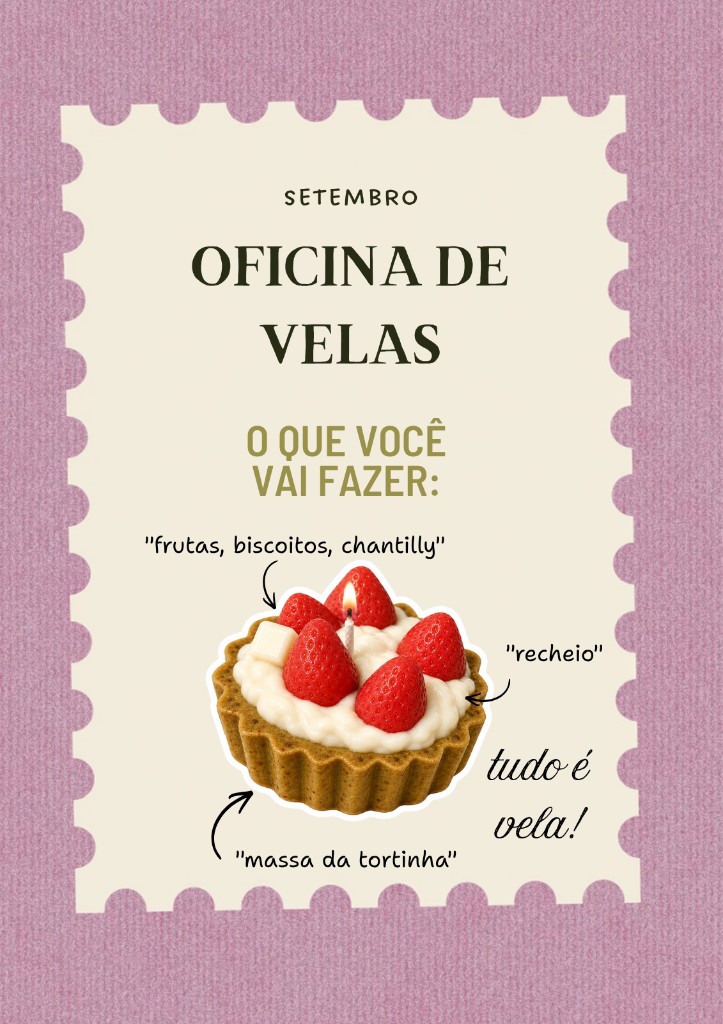 Vela em formato de torta com frutas — oficina Grunevald
